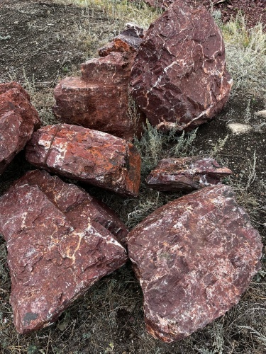 Ландшафтные глыбы красно-фиолетовые 200-1000 килограмм купить в Каслях