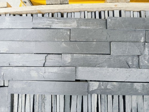 Плитка чёрная из натурального камня фасадная 30 см * 5 см, толщина 7 мм -30 мм купить в Каслях