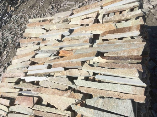 Горбушка златолит золотистый для облицовки купить в Каслях