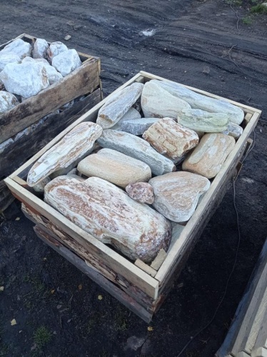 Златолит жёлтый, жёлто-зелёный глыбки и валуны для ланшафтного дизайна купить в Каслях